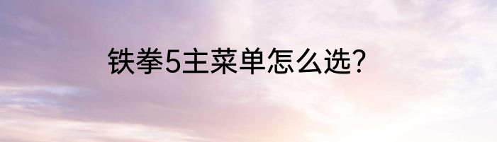 铁拳5主菜单怎么选?