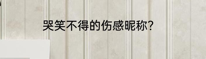 哭笑不得的伤感昵称？