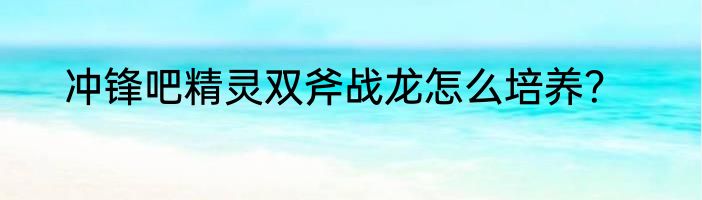 冲锋吧精灵双斧战龙怎么培养？
