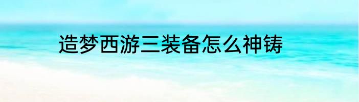 造梦西游三装备怎么神铸