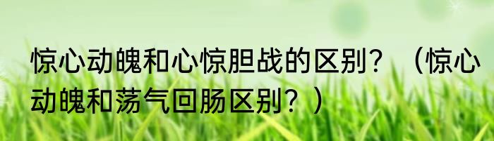 惊心动魄和心惊胆战的区别？（惊心动魄和荡气回肠区别？）