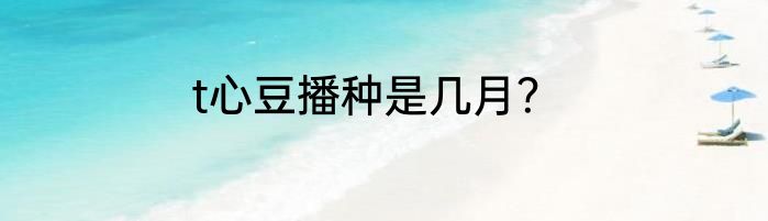 t心豆播种是几月?
