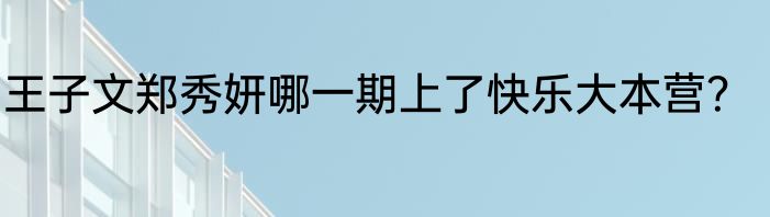 王子文郑秀妍哪一期上了快乐大本营？