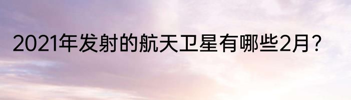 2021年发射的航天卫星有哪些2月？