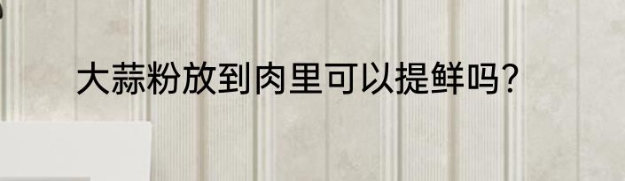 大蒜粉放到肉里可以提鲜吗？