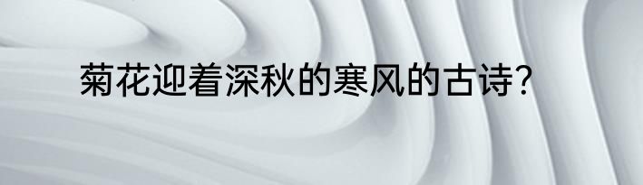 菊花迎着深秋的寒风的古诗？