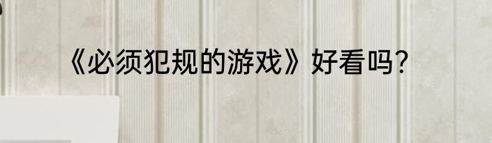 《必须犯规的游戏》好看吗？