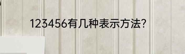 123456有几种表示方法？