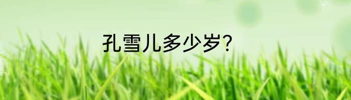 孔雪儿多少岁？