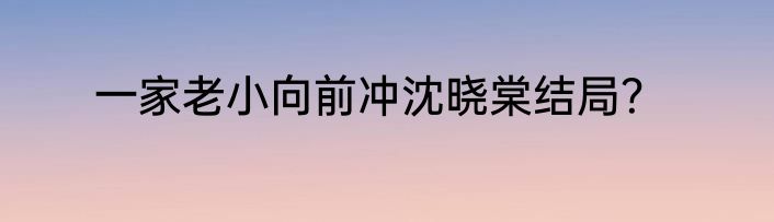 一家老小向前冲沈晓棠结局？