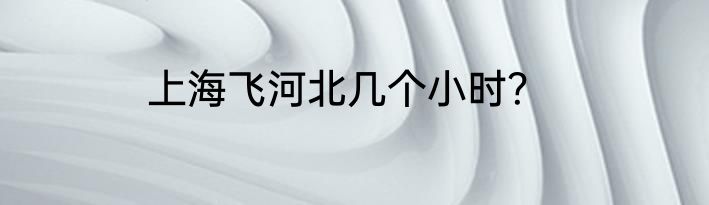 上海飞河北几个小时？