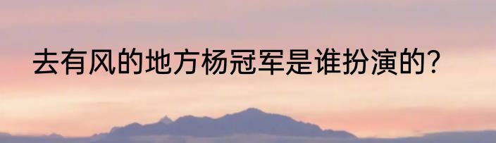 去有风的地方杨冠军是谁扮演的？