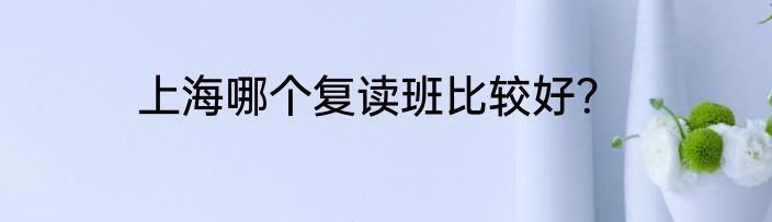 上海哪个复读班比较好？