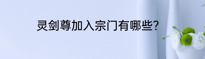 灵剑尊加入宗门有哪些？