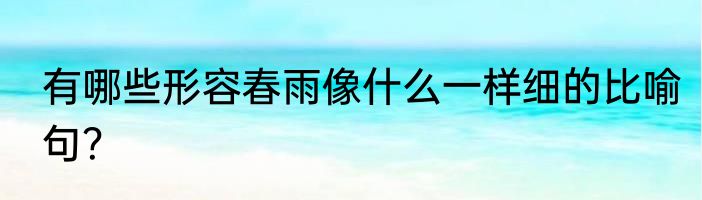 有哪些形容春雨像什么一样细的比喻句？
