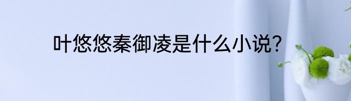 叶悠悠秦御凌是什么小说？