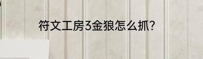 符文工房3金狼怎么抓？