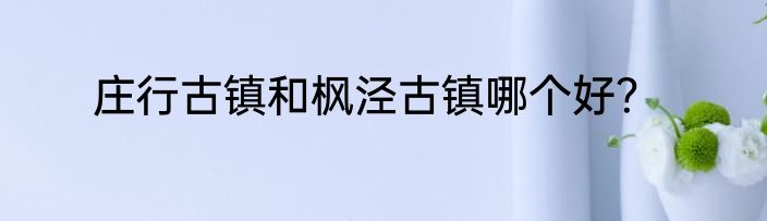庄行古镇和枫泾古镇哪个好？