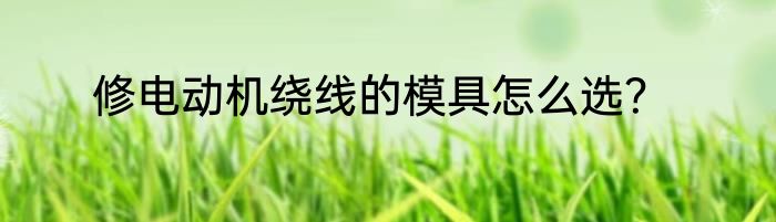 修电动机绕线的模具怎么选？