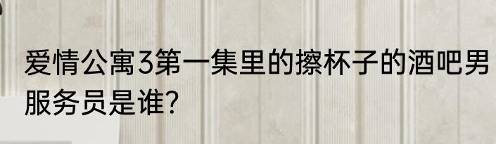 爱情公寓3第一集里的擦杯子的酒吧男服务员是谁？