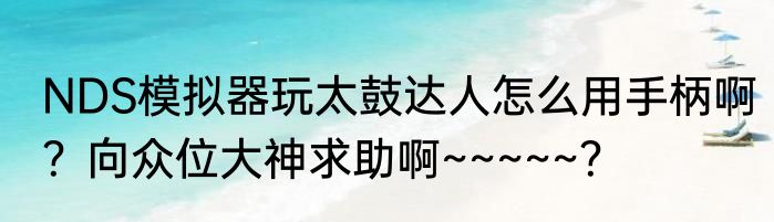 NDS模拟器玩太鼓达人怎么用手柄啊？向众位大神求助啊~~~~~？