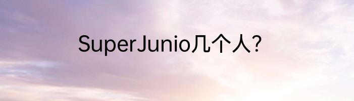 SuperJunio几个人？