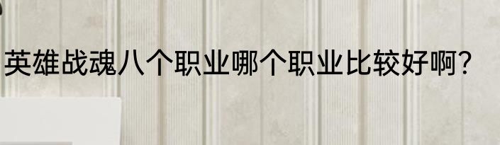 英雄战魂八个职业哪个职业比较好啊？