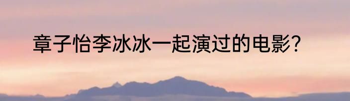 章子怡李冰冰一起演过的电影？