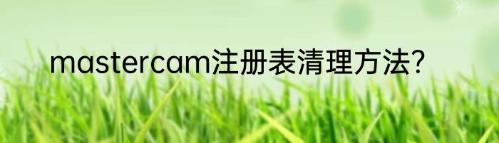 mastercam注册表清理方法？