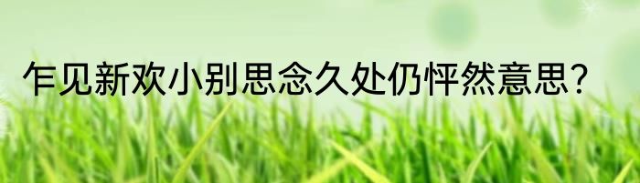 乍见新欢小别思念久处仍怦然意思？