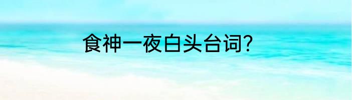 食神一夜白头台词？