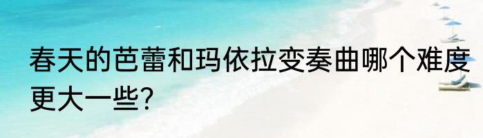 春天的芭蕾和玛依拉变奏曲哪个难度更大一些？