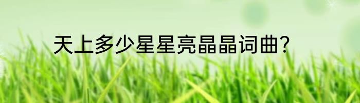 天上多少星星亮晶晶词曲？