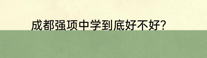 成都强项中学到底好不好？