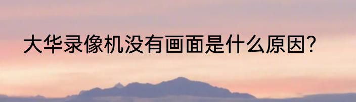 大华录像机没有画面是什么原因？