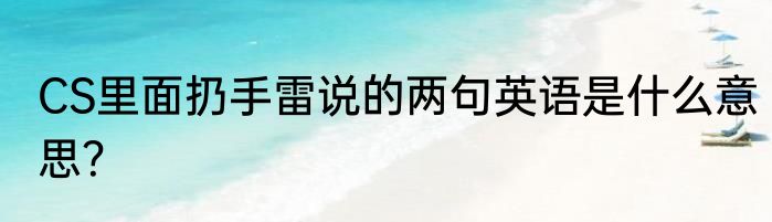 CS里面扔手雷说的两句英语是什么意思？
