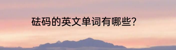 砝码的英文单词有哪些？