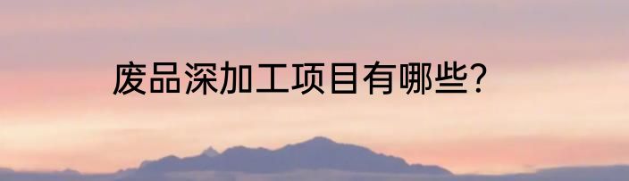 废品深加工项目有哪些？