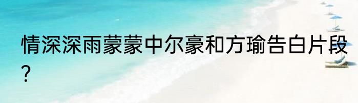 情深深雨蒙蒙中尔豪和方瑜告白片段？