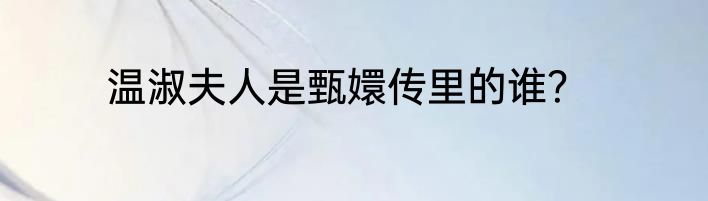 温淑夫人是甄嬛传里的谁？