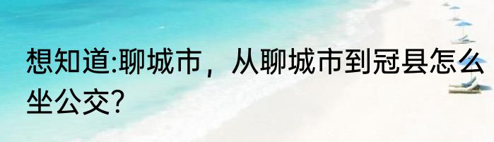 想知道:聊城市，从聊城市到冠县怎么坐公交？