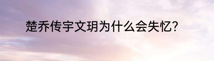 楚乔传宇文玥为什么会失忆？