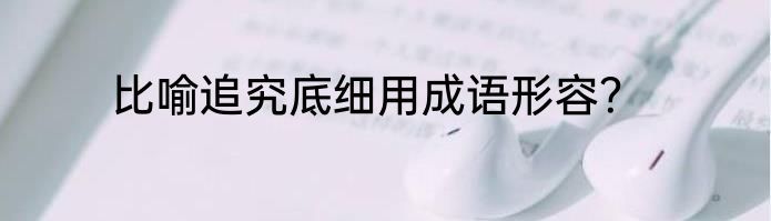 比喻追究底细用成语形容？