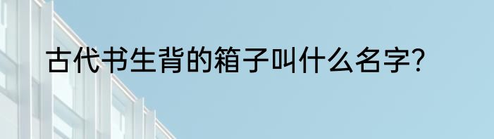 古代书生背的箱子叫什么名字？