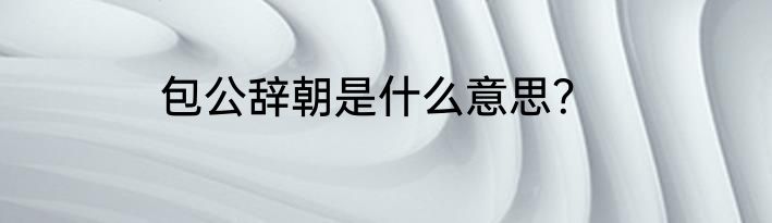 包公辞朝是什么意思？
