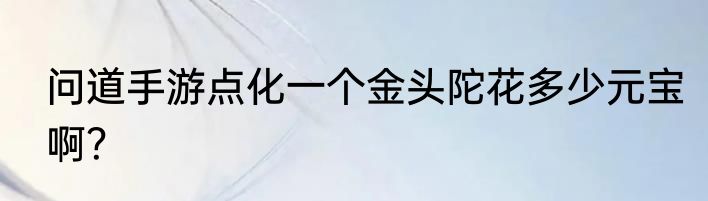 问道手游点化一个金头陀花多少元宝啊？