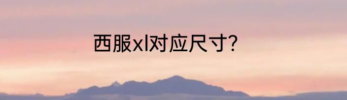 西服xl对应尺寸？