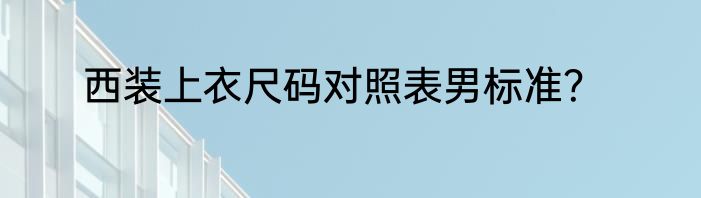 西装上衣尺码对照表男标准？