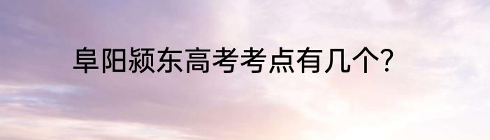 阜阳颍东高考考点有几个？