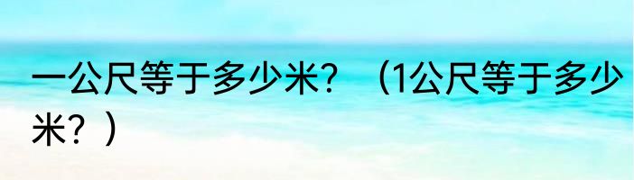 一公尺等于多少米？（1公尺等于多少米？）